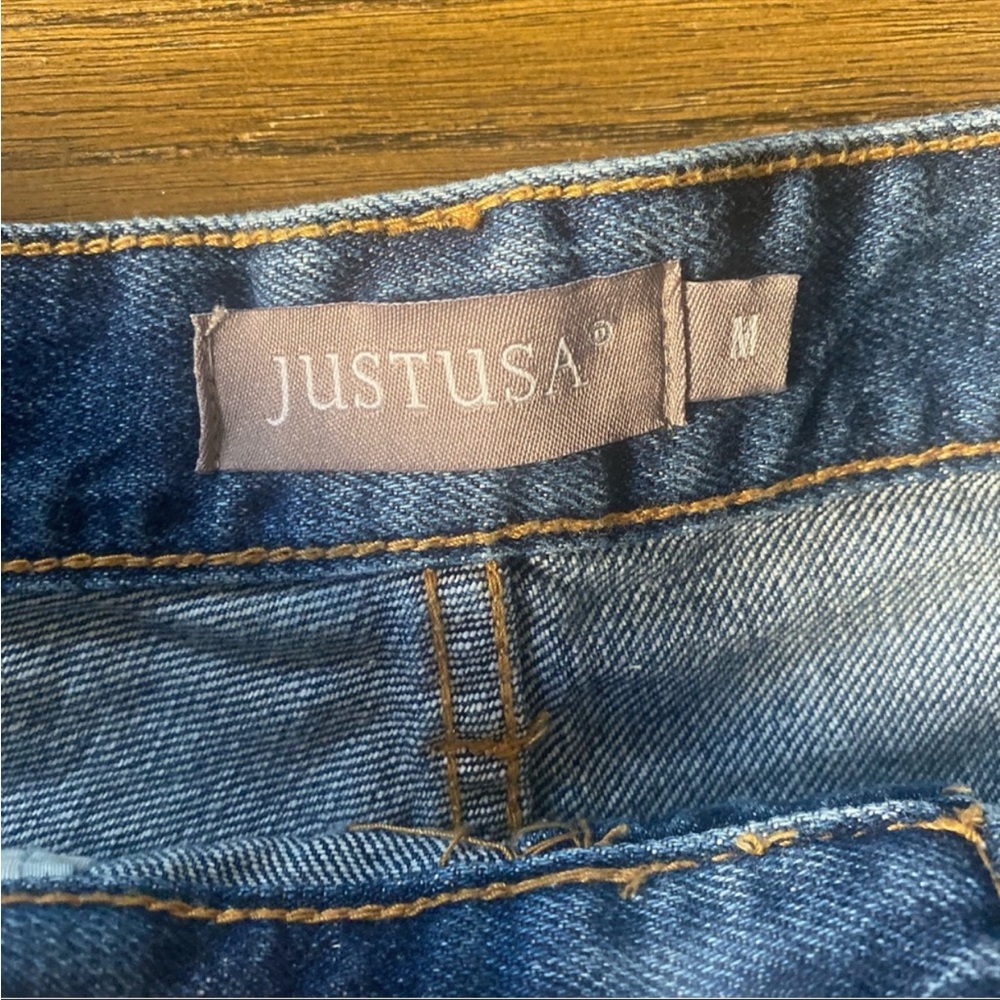 Just USA dark wash distressed denim cutoff shorts - Picture 5 of 12